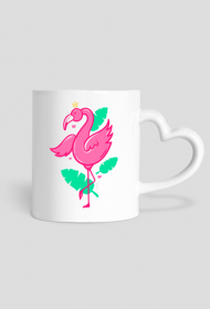 Kubek serce - Flamingo