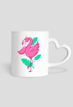 Kubek serce - Flamingo
