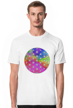 Koszulka Męska "Kolorowy Flower of Life"