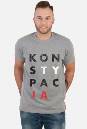 Nowość! Koszulka szara KONSTYPACJA Grunge (Konstytucja parodia). Zobacz też inne wzory!