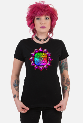 Koszulka Damska Sri Yantra Kolorowa