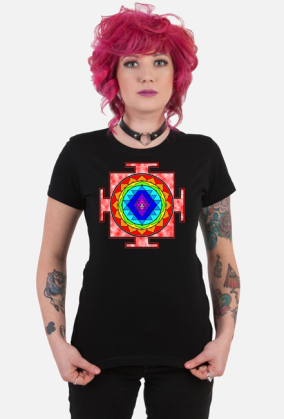 Koszulka Damska Sri Yantra Kolorowa