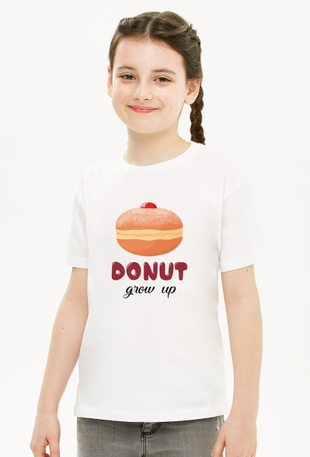 Koszulka dziewczęca Donut grow up - biała