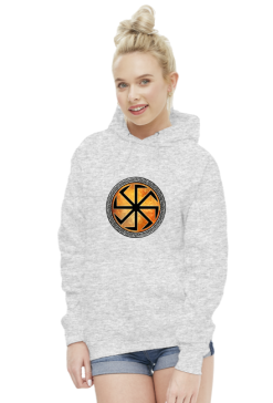 Bluza Damska z Kapturem Szara Słowiański Kołowrot