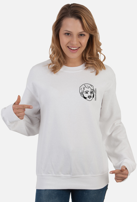 Bluza poniatowski damska biała/szara