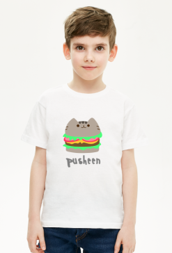 Chłopięcy T-Shirt Pusheen wzór 13 Burger
