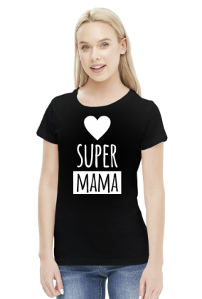 Koszulka Super Mama - serce - na Dzień Matki