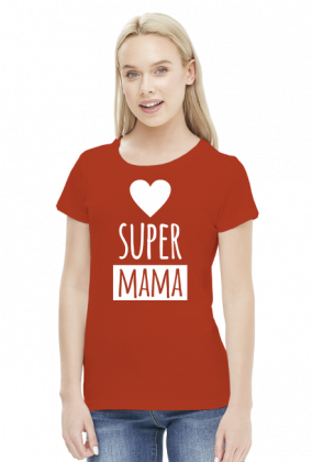 Koszulka Super Mama - serce - na Dzień Matki