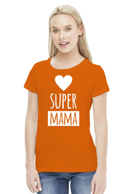 Koszulka Super Mama - serce - na Dzień Matki