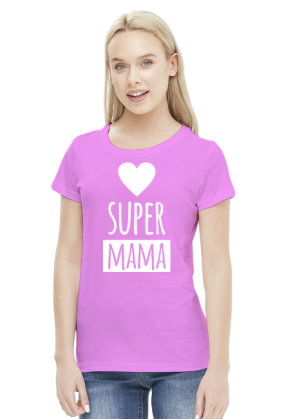 Koszulka Super Mama - serce - na Dzień Matki