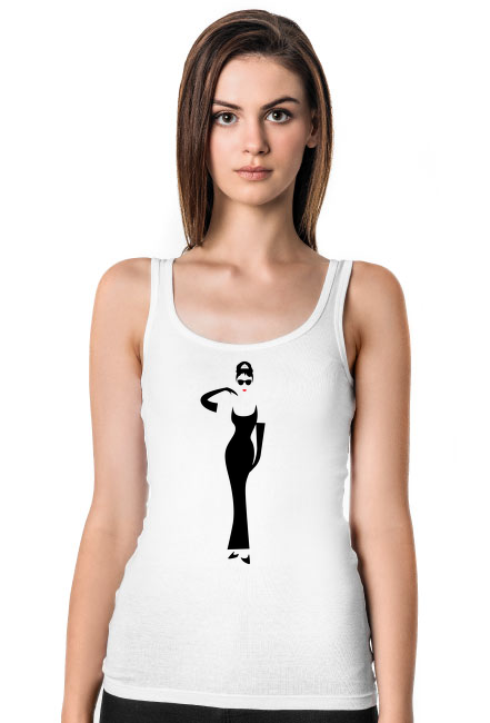 Koszulka damska na ramiączka Audrey - biała