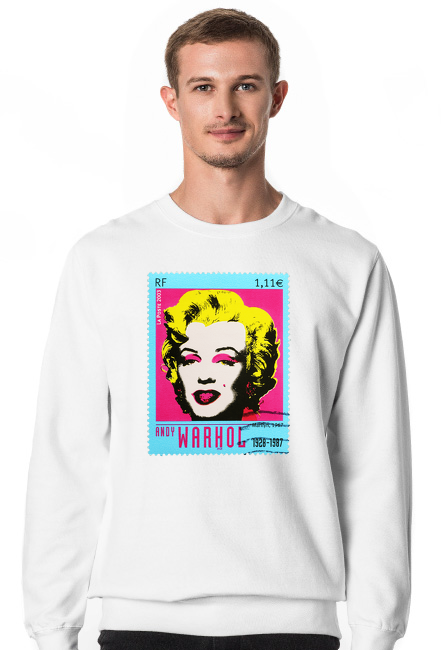 Bluza męska Marilyn znaczek - biała