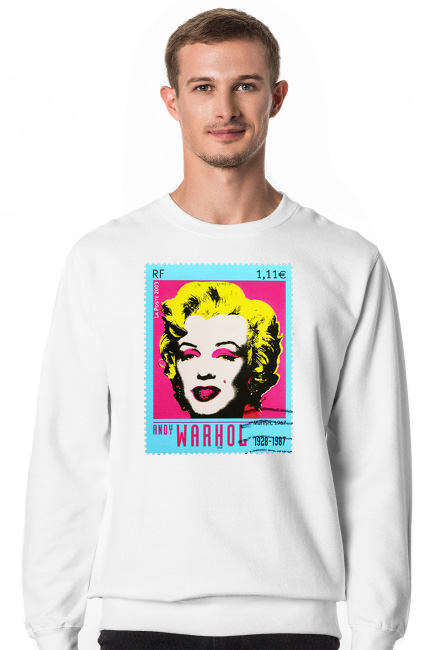 Bluza męska Marilyn znaczek - biała