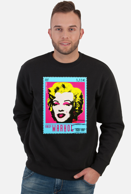 Bluza męska Marilyn znaczek - czarna