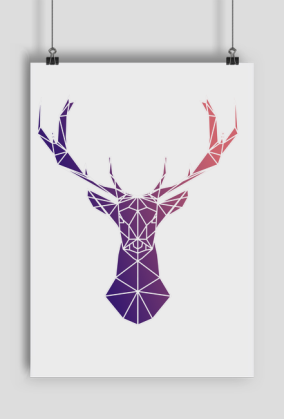 Jeleń - Gradient - Plakat