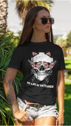 Koszulka" My life is tattooed" czarna