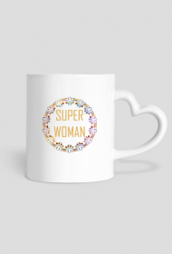 Kubek z uchem w kształcie serca "Super Woman"