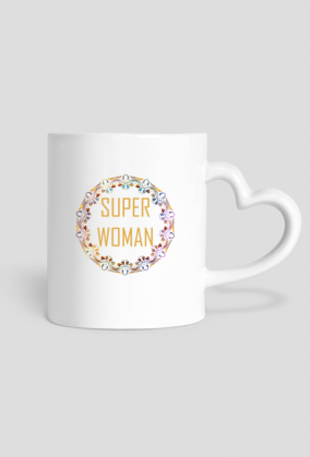 Kubek z uchem w kształcie serca "Super Woman"