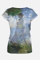 Koszulka damska z obrazem La Promenade. Femme avec un parasol ou Madame Monet et son fils en. The promenade. Woman with a parasol or Madame Monet and Her Son, Claire Monet, Impresjonizm