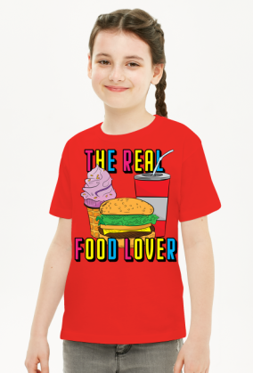 T-shirt dziewczęcy FOOD LOVER KOLOROWY
