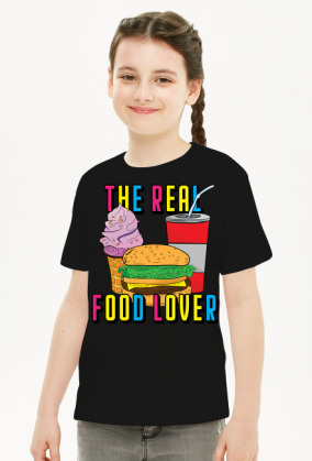 T-shirt dziewczęcy FOOD LOVER KOLOROWY