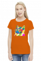 koszulka damska z kotem kolor