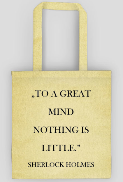 Torba z cytatem "Great mind" Sherlock Holmes