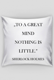 Poduszka z cytatem "Great mind" Sherlock Holmes