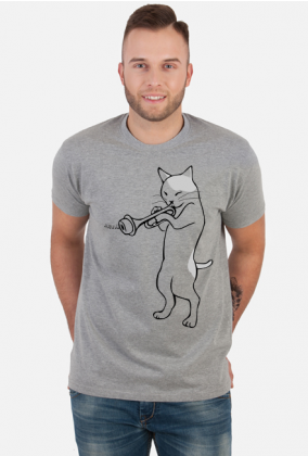 Koszulka męska Grający kot
