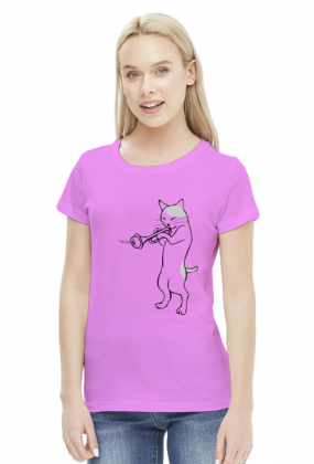Koszulka damska Grający kot
