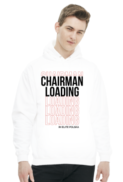Bluza męska Chairman Loading biała z kapturem