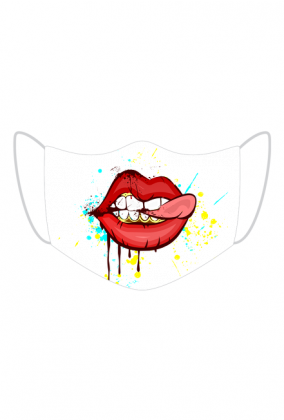 Maseczka z nadrukiem - usta i język