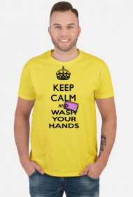 Keep calm and wash your hands. Zachowaj spokój i myj rączki T-shirt męski