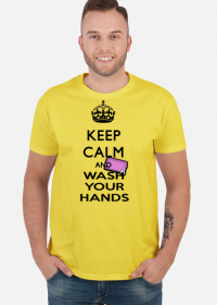 Keep calm and wash your hands. Zachowaj spokój i myj rączki T-shirt męski