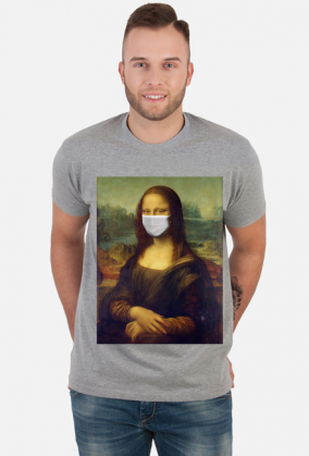 Mona Lisa w maseczce ochronnej koszulka