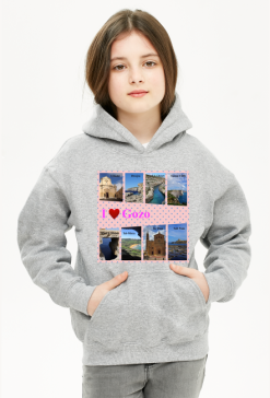 Bluza dziewczęca z kapturem I love Gozo