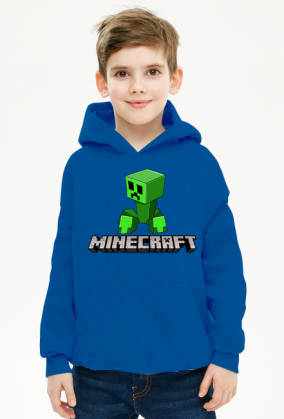 Minecraft creeper bluza z kapturem dla dzieci