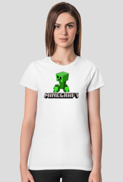 Minecraft creeper koszulka damska