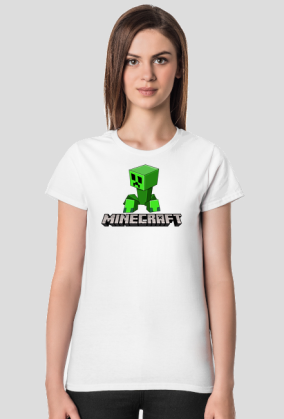 Minecraft creeper koszulka damska