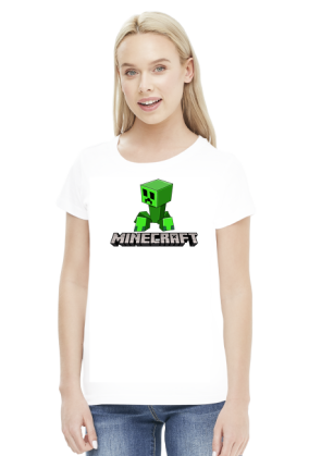 Minecraft creeper koszulka damska