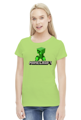 Minecraft creeper koszulka damska