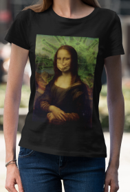 Koszulka Mona Lisa w maseczce damska