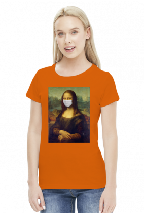 Koszulka Mona Lisa w maseczce damska