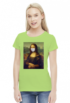 Koszulka Mona Lisa w maseczce damska