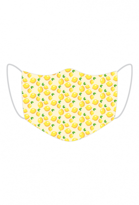 Maseczka kolorowa z nadrukiem - maseczka w cytryny