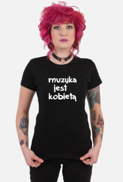 muzyka jest kobietą koszulka czarna damska