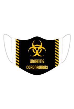 Maseczka ochronna z grafiką warning coronavirus