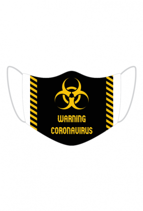 Maseczka ochronna z grafiką warning coronavirus