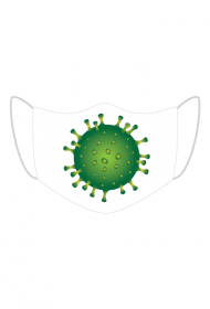 Maseczka ochronna z grafiką virus zielony