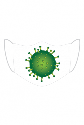 Maseczka ochronna z grafiką virus zielony